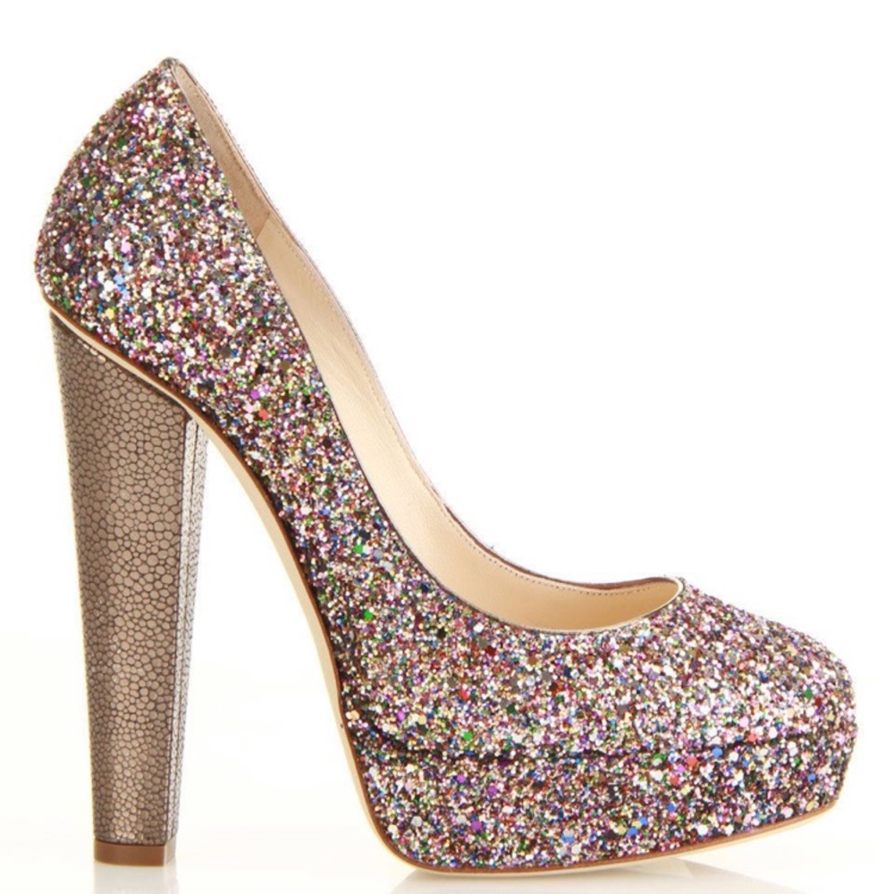 Jimmy Choo Multicolor Glitter Fenner Pumps